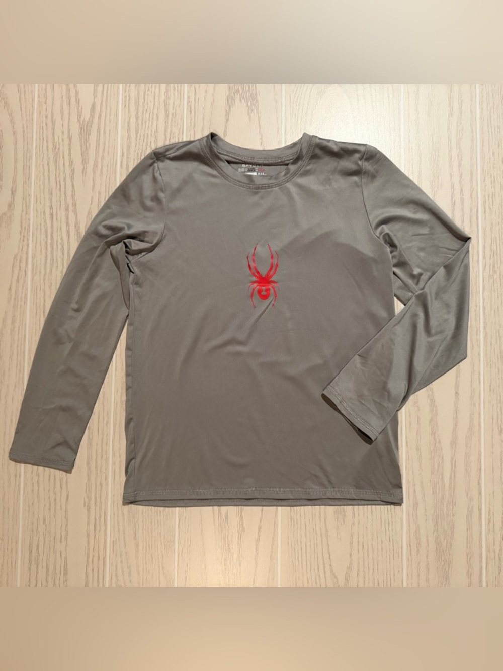 Spyder Boys Rash Guard‎ Gray Long Sleeve Swim Shirt Size S UV Protection NWOT